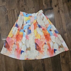H&M multi color midi length skirt with pockets size 6